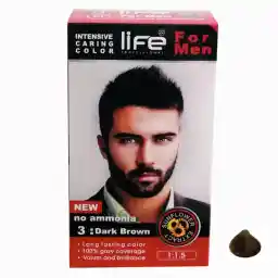 کیت رنگ مو لایف شماره 3 حجم 50 میلی لیتر رنگ قهوه ای تیره