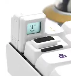 ELECDON Custom Keycaps for Esc Key and Tab Key, Magnetic Light Transmission Keycaps, Classic Retro Mechanical Backlit Keyboard Esc Tab Keycap for GK61 GK64 SK87 GH60 PC Gamer ect Most Keyboard (White)