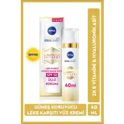 کرم روز ضد لک Nivea Luminous630 40 میلی لیتری با SPF50 ضد آفتاب بالا، هیالورونیک اسید