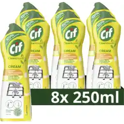 Cif CleanBoost Cream Lemon Abrasive - 8 x 750 ml - بسته ارزشی