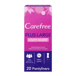 Carefree Daily Panty Liners,Plus Large, Light Scent, Pack Of 20 (Packaging may vary)