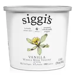 siggi’s® Icelandic Strained Whole Milk Yogurt, Vanilla, 24 oz. – Thick, Protein-Rich Yogurt Snack