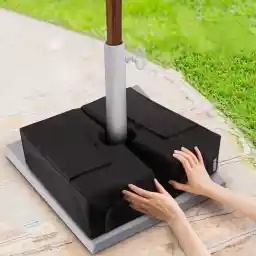 Patio Umbrella Base Weight Bag 18" Round Sand Stand Detachable Weatherproof Parasol Umbrella Weights Sand Bags, Heavy Duty, for Outdoor Patio Umbrella Flagpoles Stand Easy to Carry & Install (Type 2)