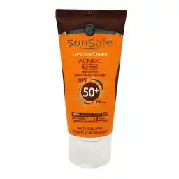 ضد آفتاب رنگی فاقد چربی آکنئیک SPF50 بژ روشن سان سیف