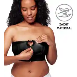 Medela Hands-free™ kolf bh - Kolf bh voor handsfree kolven - Easy Expression bustier - Stretch - Extra zacht - Met ritssluiting - Zwart - Maat L