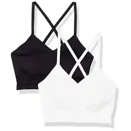 سوتین ورزشی بدون درز زنانه آمازون Essentials با پشتیبانی از نور، بسته 2 عددی