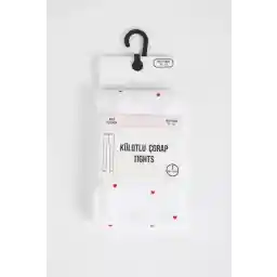 Defacto Kız Çocuk Kalp Desenli Muz Külotlu Okul Çorabı X4350A6NS