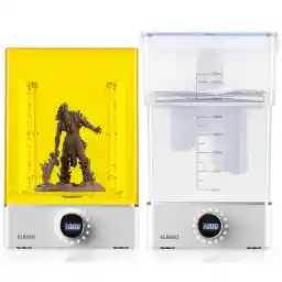 ELEGOO Large Wash and Cure Station, Mercury XS Bundle with with a Handheld UV Lamp for Wash and Cure Resin 3D Printed Models, Compatible with LCD DLP SLA 3D Printer, Box Washing Size:201 x 124 x 255mm