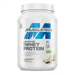 Muscletech Grass-Fed Whey Protein Powder (Deluxe Vanilla, 1.8LB) - Whey Protein Smoothie & Milk Shake Mix Supports Muscle Gain & Recovery - 20g of Whey Protein for Women & Men - Non-GMO & Gluten-Free