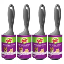Scotch-Brite Pet Extra Sticky Hair Lint Roller, 4, 400 Sheets