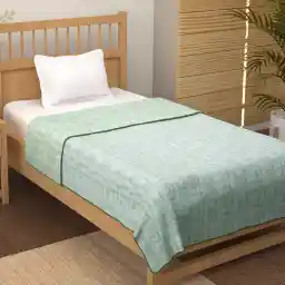 Story@Home Cotton 100% Cotton Reversible Dohar Single bed AC summer/blanket/quilt Single (Grey and Yellow, 86" x 56")