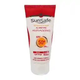 ضد آفتاب و ضد چروک SPF50 انواع پوست بژ روشن سان سیف