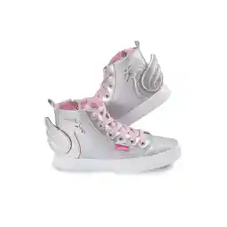 کفش ورزشی دخترانه کتانی دخترانه سفید بالدار تک شاخ نقره ای Denokids