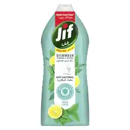 JIF Antibacterial Dishwashing Liquid Lemon & Mint, for 100% Grease Removal, 1275ml