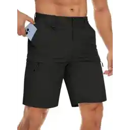 JMIERR Men's Hiking Cargo Shorts Quick Dry Outdoor Travel Shorts for Men with Multi Pocket for Fishing Camping Casual Black US 38 (X-Large)