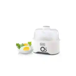 Black & Decker 280w 6 piece egg cooker with cooking rack and 2 poaching pan dry boil auto shutoff protection transparent cover white body, for perfect eggs eg200-b5 years warranty