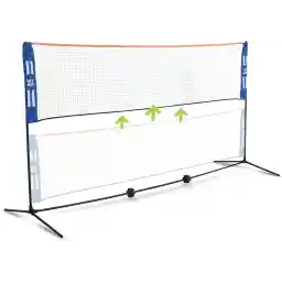 HIT MIT Adjustable Height Portable Badminton Net Set - Competition Multi Sport Indoor or Outdoor Net for Playing Pickleball, Kids Volleyball, Soccer Tennis, Lawn Tennis - Easy and Fast Assembly