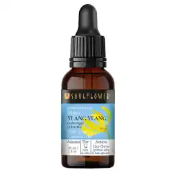 Soulflower Ylang Essential Oil - 100% Pure, Vegan And Natural Undiluted For Healthy Hair & Skin, Aromatherapy, Ecocert Cosmos Organic Certified, 1 Fl Oz, Bonus Glass Dropper