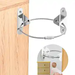 Furniture Strap for Baby Proofing Furniture Anchors Wall Metal Secure 400 Pound Falling Furniture Prevention Straps Adjustable Baby Safety Earthquake Straps Protect Toddler and Pet (10 Pack) (Silver)