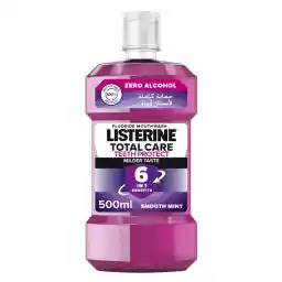 Listerine Total Care Breath Freshening Mouthwash, kills 99% of germs that cause plaque and bad breath, when used twice daily, 500 ml