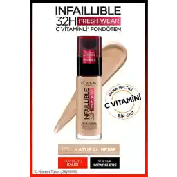 L'Oreal Paris L'Oréal Paris Infaillible 32H Fresh Wear C Vitaminli Fondöten - 125 طبیعی بژ