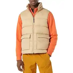 جلیقه پف دار مردانه آمازون Essentials ضد آب با روکش شرپا