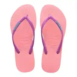 Havaianas Women's Slim Gloss Sandals, Open Toed, Soft Rubber, Lightweight, Supportive & Comfortable, Blue