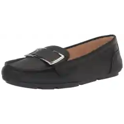 Calvin Klein Women's Lydia Loafer, Black Tumbled Leather 002, 39 EU