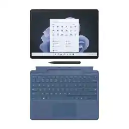 تبلت مایکروسافت مدل Surface Pro 9 i5 ظرفیت 256 گیگابایت رم 8 گیگا‌بایت با کیبورد Signature Ice Blue و قلم Slim Pen 2