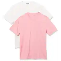 تی شرت یقه کوتاه آستین کوتاه مردانه آمازون Essentials، بسته 2 عددی