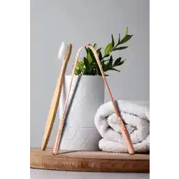 دستگاه تمیز کننده زبان مسی رنگی Beatitude دستگاه تمیز کننده زبان آیورودا یوگا تمیز کننده استیک تمیز کننده اسکراپر تمیز کننده دهان