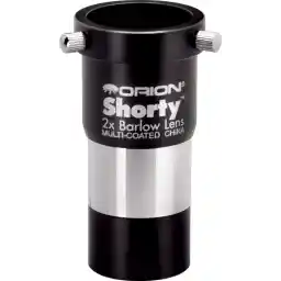 Orion Shorty 1.25" 2x Barlow Lens - This Compact Telescope Accessory Doubles the Power of any 1.25 Inch Telescope Eyepiece in Your Collection