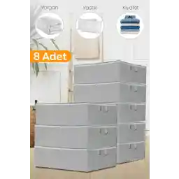 Serstil 8 Pieces - آنتراسیت سایز بزرگ پایه پایه و نوع مبل تخت خواب کیسه نگهداری 64 × 45 × 22 سانتی متر