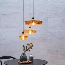 Lucide YUNKAI - چراغ آویز - Ø 60 سانتی متر - 3xE27 - طبیعی