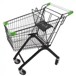 ECVV Practical Shopping Cart For Groceries, Portable And Space Saving Trolley With Rolling Wheels Black 60L, Shopcart02-BK-60L