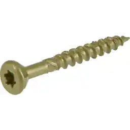 Power Pro 48595 Wood Screws, #8 x 1-1/2", Premium Outdoor Deck Screws, Rust Resistant, Epoxy Coated Bronze, 1lb Box, 203 pcs