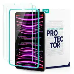 ESR 2 Pack Screen Protector for iPad Pro 12.9 (2022/2021/2020/2018, 6th/5th/4th/3rd Generation), Tempered-Glass Film with Alignment Frame, Anti-Scratch, Face ID & Apple Pencil Compatible, HD Clarity