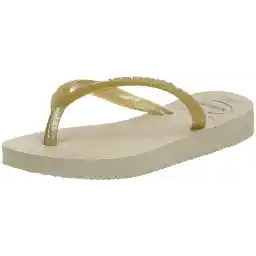 Havaianas Women's Slim Gloss Sandals, Open Toed, Soft Rubber, Lightweight, Supportive & Comfortable, Blue