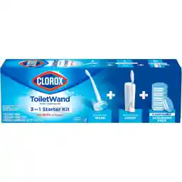 CLOROX ToiletWand Toilet Bowl Cleaner- Toilet Brush, Storage Caddy and 6 Disinfecting Refill Heads