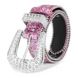 Kajeer Rhinestone Belt for Boys Girls, Cowgirl Boys belt with Bling Sequin Diamond