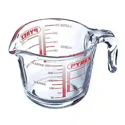 Pyrex maatbeker, glas, transparant, 0,25 l