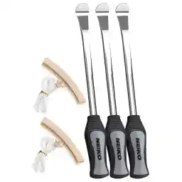 Neiko 20600A Tire Spoon Levers, Repair Tool Kit, 11 1/2-Inch Hardened Steel Irons, 2 Rim Protectors, 5-Piece Set