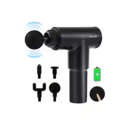 Relax Masaj Tabancası Sporcu Masaj Aleti 4 Başlıklı Şarjlı Titreş Sporcu Masaj Tabancası