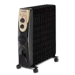 Black & Decker 2500W 13 Fin Oil Radiator Heater With Fan Forced Black OR013FD-B5 2 Years Warranty