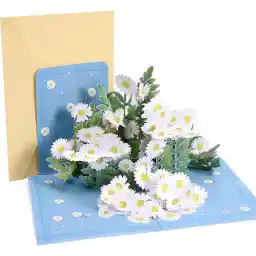 ELECDON Pop Up Cards 3D Cards for Birthday, Flower Spring Card with Daisies, Birthday Card, Mother’s Day Card for Wife, Mom, Grandma, Sister, Girlfriend, Daughter