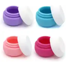 ELECDON Travel Containers for Toiletries, Silicone Cream Jars, TSA Approved Leak-proof Accessories With Lid for Cosmetic Makeup Face Body Hand Cream (4 Pieces)