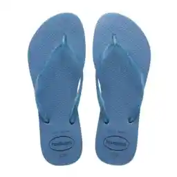 Havaianas Women's Slim Gloss Sandals, Open Toed, Soft Rubber, Lightweight, Supportive & Comfortable, Blue