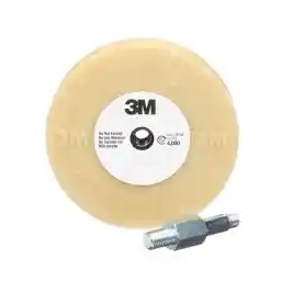 3M Stripe Off Wheel Adhesive Remover Eraser Removes Decals, Stripes, Vinyl, Tapes and Graphics 4” diameter x 5/8” thick 3/8-16 threaded mandrel 07498 Pack of 1