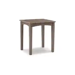 Signature Design by Ashley Emmeline Outdoor HDPE Patio End Table, Brown