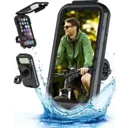 نگهدارنده تلفن iSetchi دوچرخه ضد آب - سه آداپتور دسته - لایه ضد ضربه - یونیورسال - نگهدارنده تلفن همراه هوشمند - موتور سیکلت، دوچرخه و آینه اسکوتر